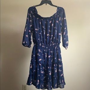 Navy Blue Floral Dress